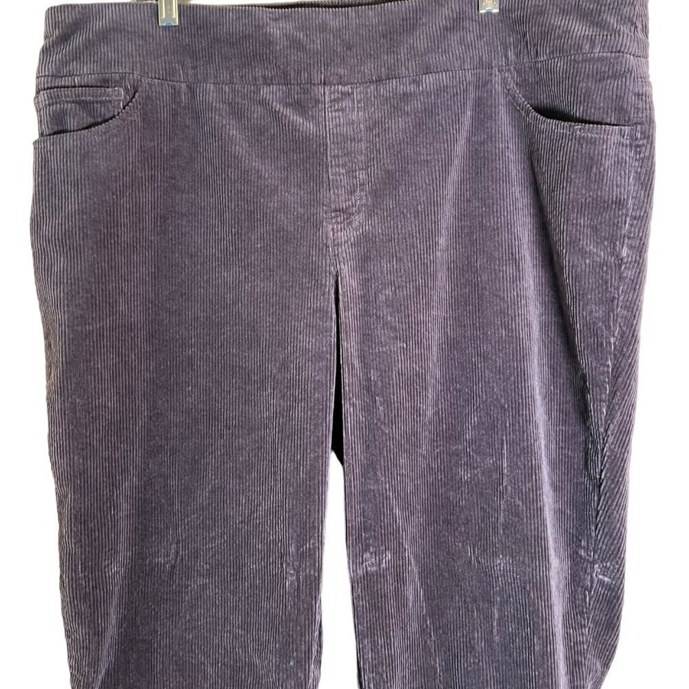 denim & Co. Women's 20W Tall Straight Leg Grey Cord Pants - Picture 2 of 10